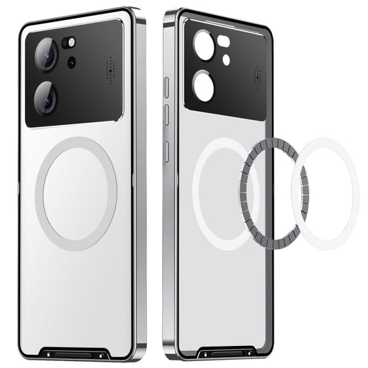 For Xiaomi Redmi K60 Ultra / 13T / 13T Pro Aromatherapy Magnetic Metal Phone Case(Silver) - Xiaomi Cases by buy2fix | Online Shopping UK | buy2fix