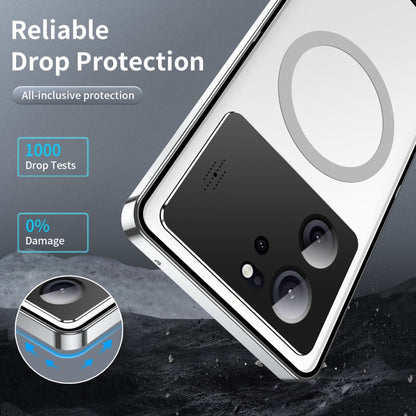 For Xiaomi Redmi K60 Ultra / 13T / 13T Pro Aromatherapy Magnetic Metal Phone Case(Silver) - Xiaomi Cases by buy2fix | Online Shopping UK | buy2fix