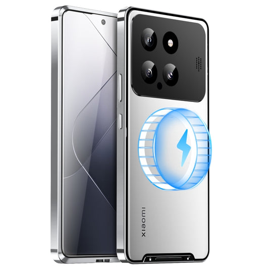 For Xiaomi 14 Aromatherapy Magnetic Metal Phone Case(Silver) - Xiaomi Cases by buy2fix | Online Shopping UK | buy2fix