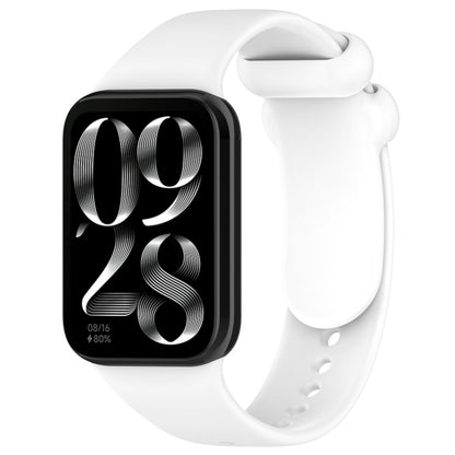 For Xiaomi Smart Band 9 Pro / 8 Pro Solid Color Black Buckle Silicone Watch Band(White) - Watch Bands by buy2fix | Online Shopping UK | buy2fix