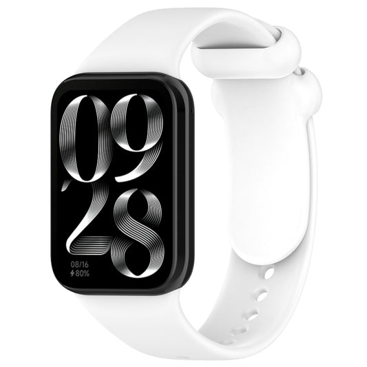For Xiaomi Smart Band 9 Pro / 8 Pro Solid Color Black Buckle Silicone Watch Band(White) - Watch Bands by buy2fix | Online Shopping UK | buy2fix