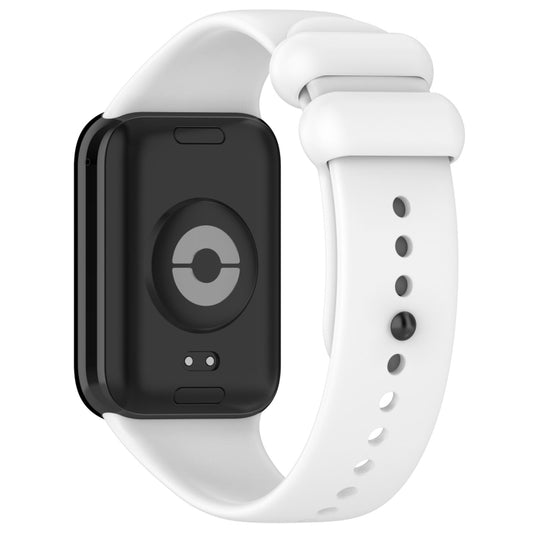 For Xiaomi Smart Band 9 Pro / 8 Pro Solid Color Black Buckle Silicone Watch Band(White) - Watch Bands by buy2fix | Online Shopping UK | buy2fix