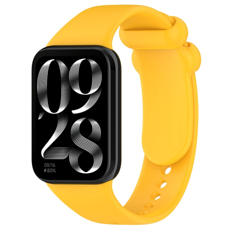 For Xiaomi Smart Band 9 Pro / 8 Pro Solid Color Black Buckle Silicone Watch Band(Yellow) - Watch Bands by buy2fix | Online Shopping UK | buy2fix