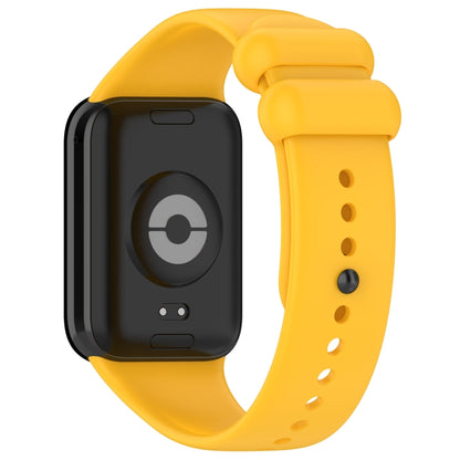 For Xiaomi Smart Band 9 Pro / 8 Pro Solid Color Black Buckle Silicone Watch Band(Yellow) - Watch Bands by buy2fix | Online Shopping UK | buy2fix