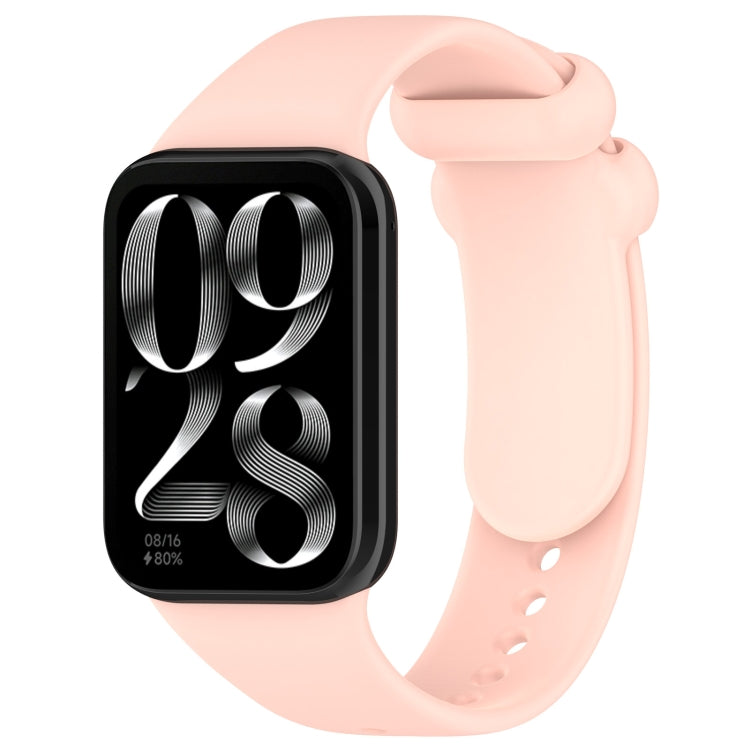 For Xiaomi Smart Band 9 Pro / 8 Pro Solid Color Black Buckle Silicone Watch Band(Light Pink) - Watch Bands by buy2fix | Online Shopping UK | buy2fix
