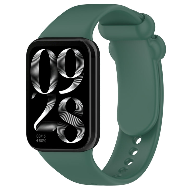For Xiaomi Smart Band 9 Pro / 8 Pro Solid Color Black Buckle Silicone Watch Band(Dark Green) - Watch Bands by buy2fix | Online Shopping UK | buy2fix