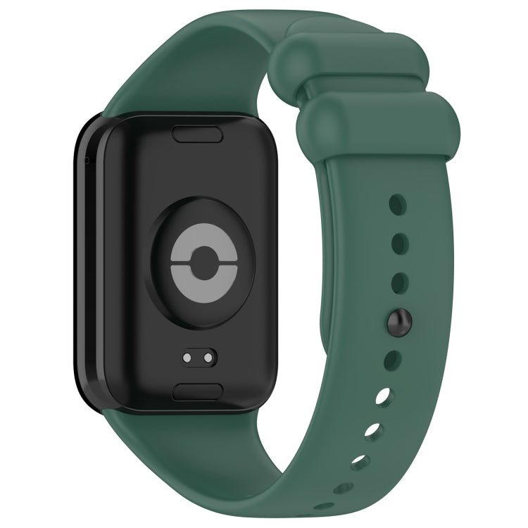For Xiaomi Smart Band 9 Pro / 8 Pro Solid Color Black Buckle Silicone Watch Band(Dark Green) - Watch Bands by buy2fix | Online Shopping UK | buy2fix
