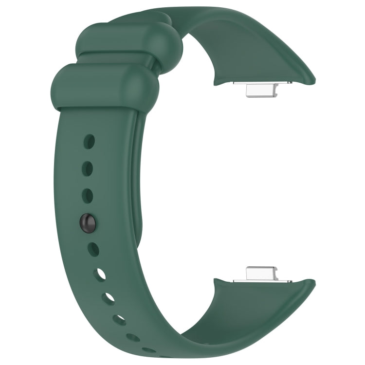 For Xiaomi Smart Band 9 Pro / 8 Pro Solid Color Black Buckle Silicone Watch Band(Dark Green) - Watch Bands by buy2fix | Online Shopping UK | buy2fix