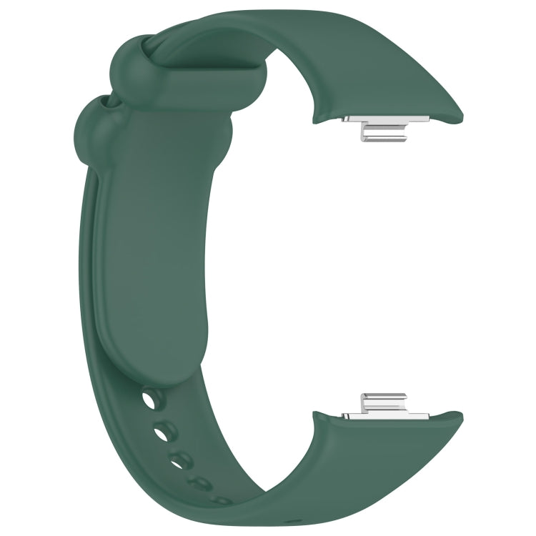 For Xiaomi Smart Band 9 Pro / 8 Pro Solid Color Black Buckle Silicone Watch Band(Dark Green) - Watch Bands by buy2fix | Online Shopping UK | buy2fix