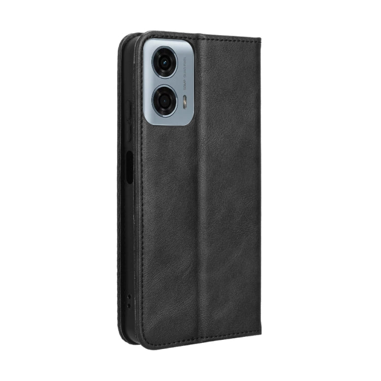 For Motorola Moto G Power 5G 2024 Magnetic Buckle Retro Texture Leather Phone Case(Black) by buy2fix