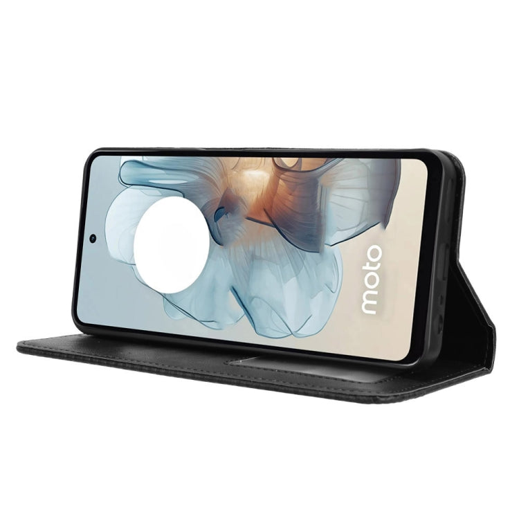 For Motorola Moto G Power 5G 2024 Magnetic Buckle Retro Texture Leather Phone Case(Black) by buy2fix