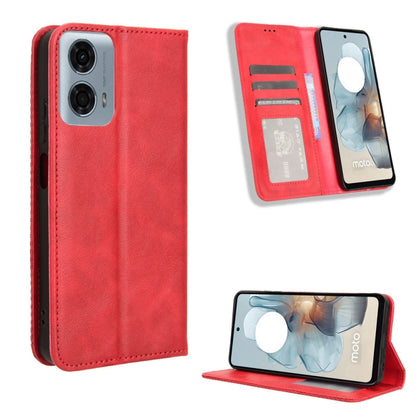 For Motorola Moto G Power 5G 2024 Magnetic Buckle Retro Texture Leather Phone Case(Red) by buy2fix