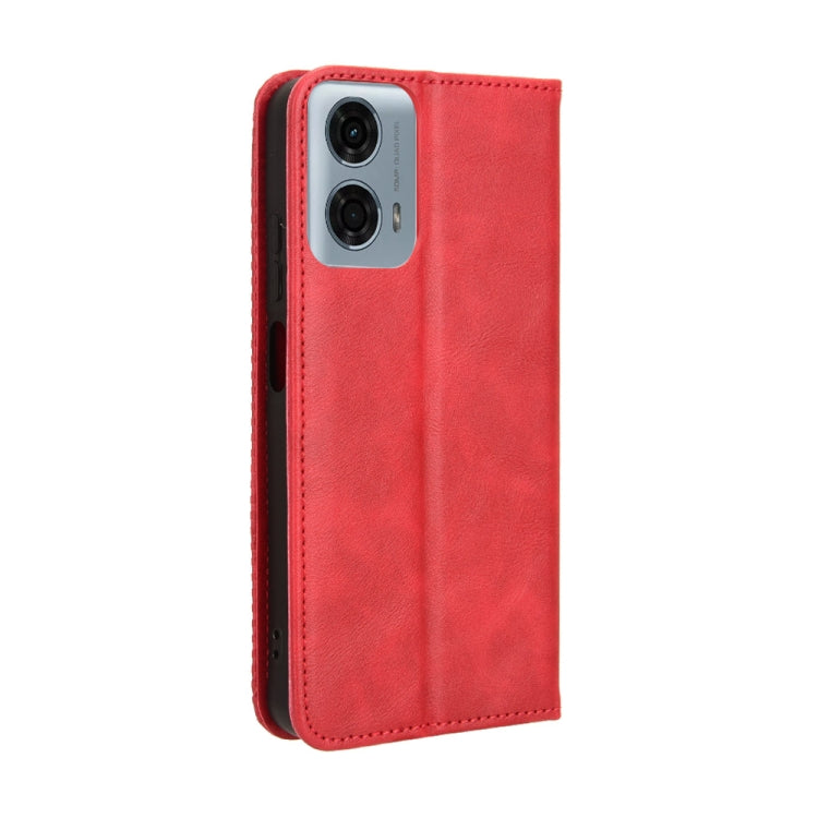 For Motorola Moto G Power 5G 2024 Magnetic Buckle Retro Texture Leather Phone Case(Red) by buy2fix