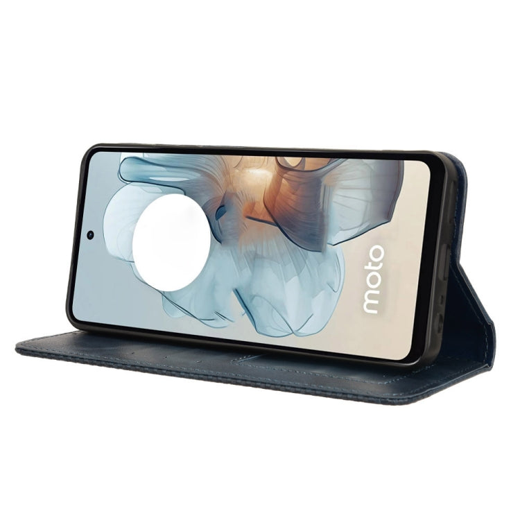 For Motorola Moto G Power 5G 2024 Magnetic Buckle Retro Texture Leather Phone Case(Blue) by buy2fix