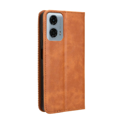 For Motorola Moto G Power 5G 2024 Magnetic Buckle Retro Texture Leather Phone Case(Brown) by buy2fix