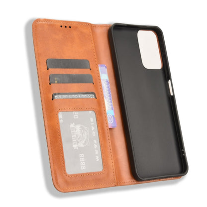 For Motorola Moto G Power 5G 2024 Magnetic Buckle Retro Texture Leather Phone Case(Brown) by buy2fix