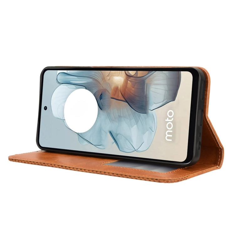 For Motorola Moto G Power 5G 2024 Magnetic Buckle Retro Texture Leather Phone Case(Brown) by buy2fix