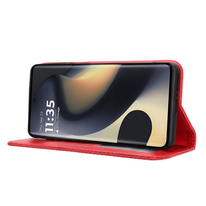 For Motorola Edge 2024 5G Magnetic Buckle Retro Texture Leather Phone Case(Red) by buy2fix