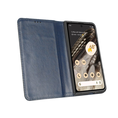 For Google Pixel Fold Magnetic Buckle Retro Texture Leather Phone Case(Blue) by buy2fix