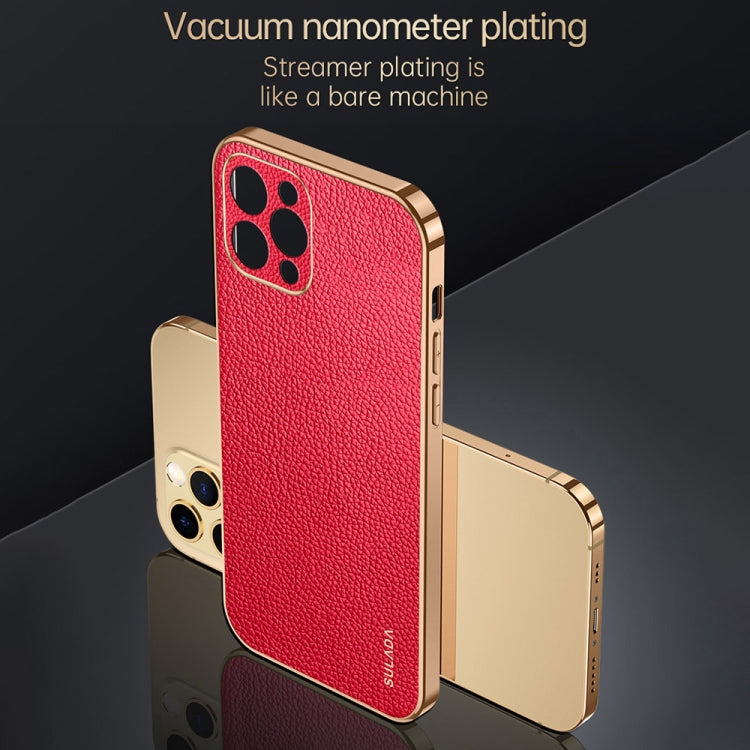 For iPhone 15 Pro SULADA TPU + Litchi Texture Leather Phone Case(Blue) - iPhone 15 Pro Cases by SULADA | Online Shopping UK | buy2fix