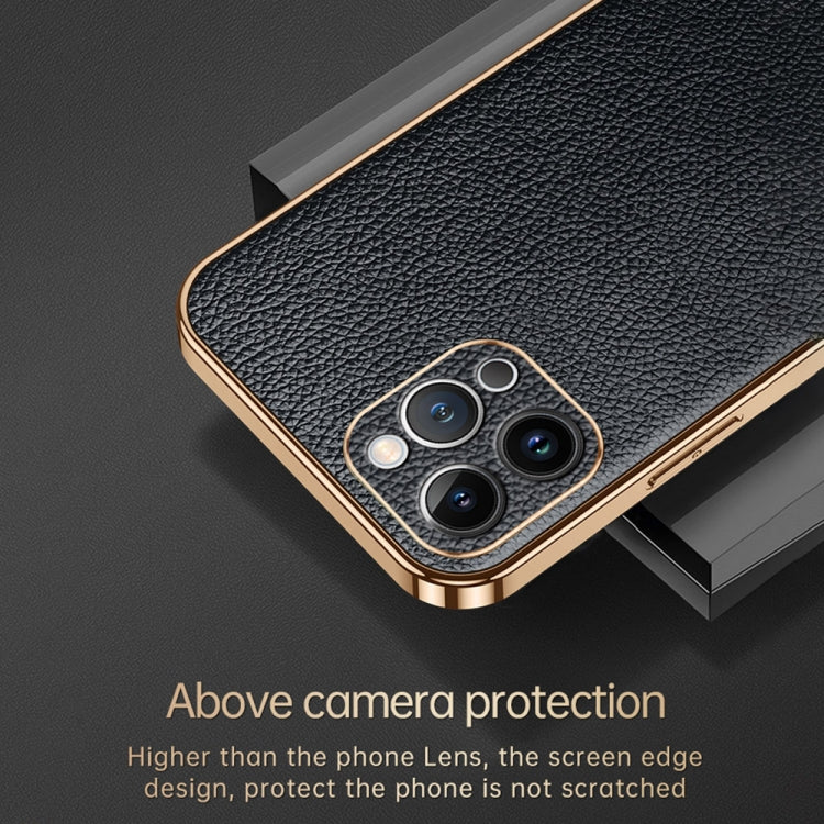 For iPhone 15 Pro SULADA TPU + Litchi Texture Leather Phone Case(Blue) - iPhone 15 Pro Cases by SULADA | Online Shopping UK | buy2fix