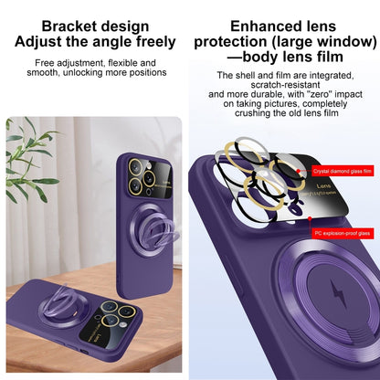 For iPhone 12 Pro Large Window MagSafe Magnetic Holder Phone Case(Klein Blue) by buy2fix