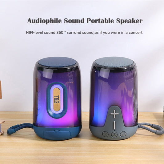 T&G TG-652 Portable RGB Light Transparent Bluetooth Speaker(Green) - Desktop Speaker by T&G | Online Shopping UK | buy2fix