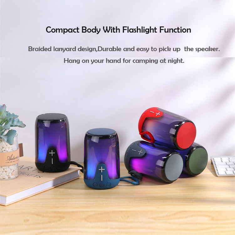 T&G TG-652 Portable RGB Light Transparent Bluetooth Speaker(Black) - Desktop Speaker by T&G | Online Shopping UK | buy2fix