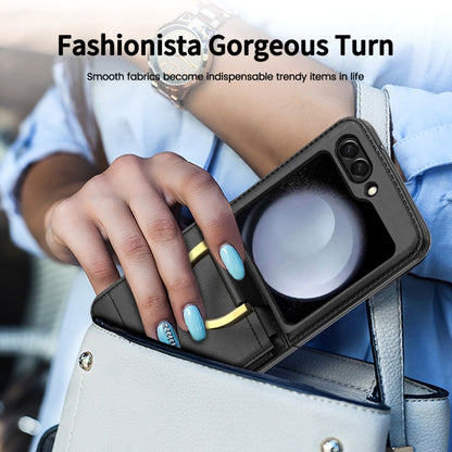 For Samsung Galaxy Z Flip5 Leather Shockproof Phone Case with Ring Holder(Black) - Galaxy Z Flip5 Cases by buy2fix | Online Shopping UK | buy2fix