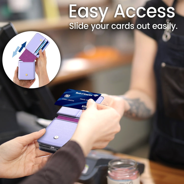 For Samsung Galaxy Z Flip5 Leather Shockproof Phone Case with Ring Holder(Purple) - Galaxy Z Flip5 Cases by buy2fix | Online Shopping UK | buy2fix