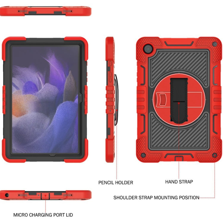 For Samsung Galaxy Tab A9+ 360 Degree Rotation PC Contrast Silicone Tablet Case(Red + Black) - Galaxy Tab A9+ by buy2fix | Online Shopping UK | buy2fix