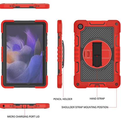 For Samsung Galaxy Tab A9+ 360 Degree Rotation PC Contrast Silicone Tablet Case(Red + Black) - Galaxy Tab A9+ by buy2fix | Online Shopping UK | buy2fix