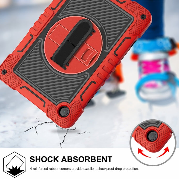 For Samsung Galaxy Tab A9+ 360 Degree Rotation PC Contrast Silicone Tablet Case(Red + Black) - Galaxy Tab A9+ by buy2fix | Online Shopping UK | buy2fix