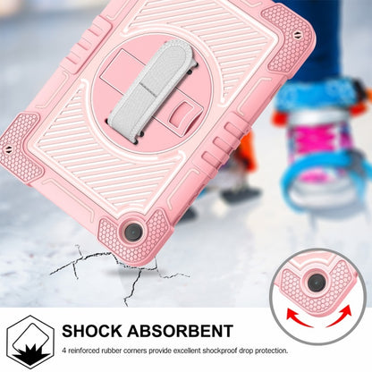For Samsung Galaxy Tab A9+ 360 Degree Rotation PC Contrast Silicone Tablet Case(Rose Gold) - Galaxy Tab A9+ by buy2fix | Online Shopping UK | buy2fix