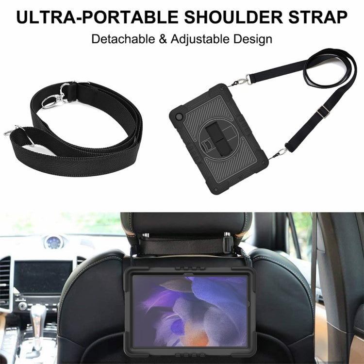 For Samsung Galaxy Tab A9+ 360 Degree Rotation PC Contrast Silicone Tablet Case(Black) - Galaxy Tab A9+ by buy2fix | Online Shopping UK | buy2fix