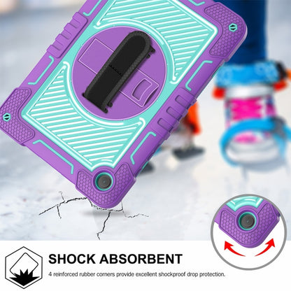 For Samsung Galaxy Tab A9+ 360 Degree Rotation PC Contrast Silicone Tablet Case(Purple + Mint Green) - Galaxy Tab A9+ by buy2fix | Online Shopping UK | buy2fix