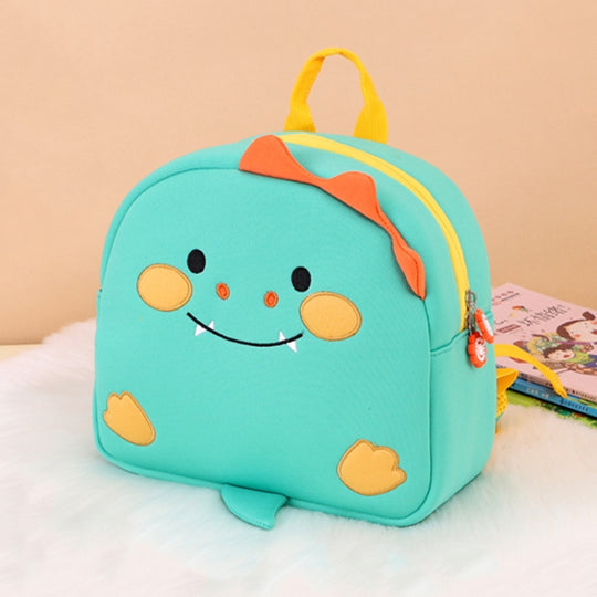 Children Cute Cartoon Anti-Lost Kindergarten School Bag(Green Dinosaur Trumpet)