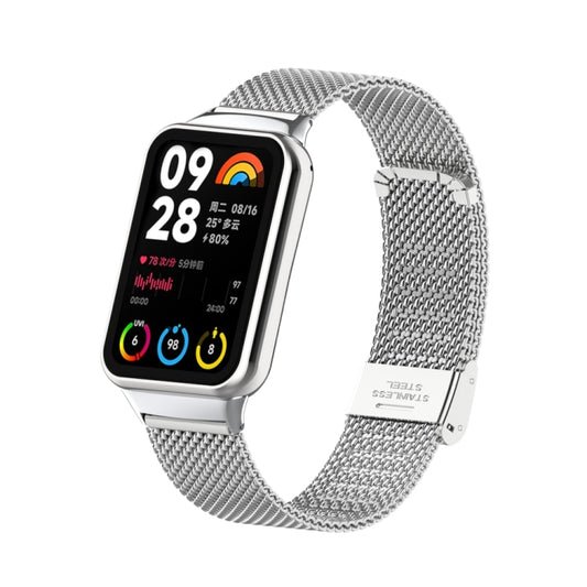 For Xiaomi Smart Band 9 Pro / 8 Pro 18mm Steel Mesh Buckle Metal Watch Band(Silver) - Watch Bands by buy2fix | Online Shopping UK | buy2fix