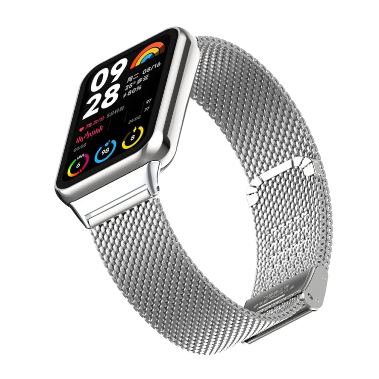 For Xiaomi Smart Band 9 Pro / 8 Pro 18mm Steel Mesh Buckle Metal Watch Band(Silver) - Watch Bands by buy2fix | Online Shopping UK | buy2fix