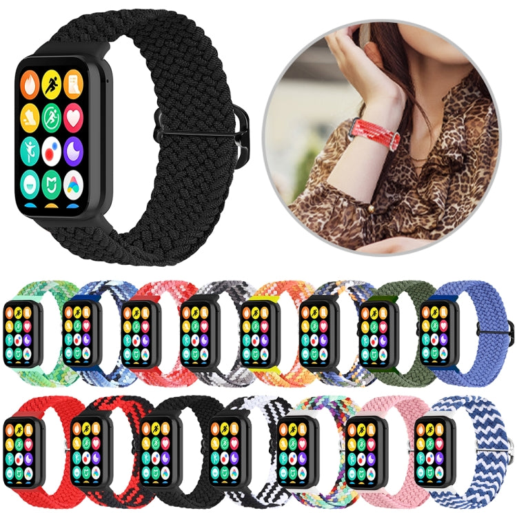 For Xiaomi Smart Band 9 Pro / 8 Pro 18mm Buckle Nylon Braided Watch Band(Wave Pattern Blue White) - Watch Bands by buy2fix | Online Shopping UK | buy2fix