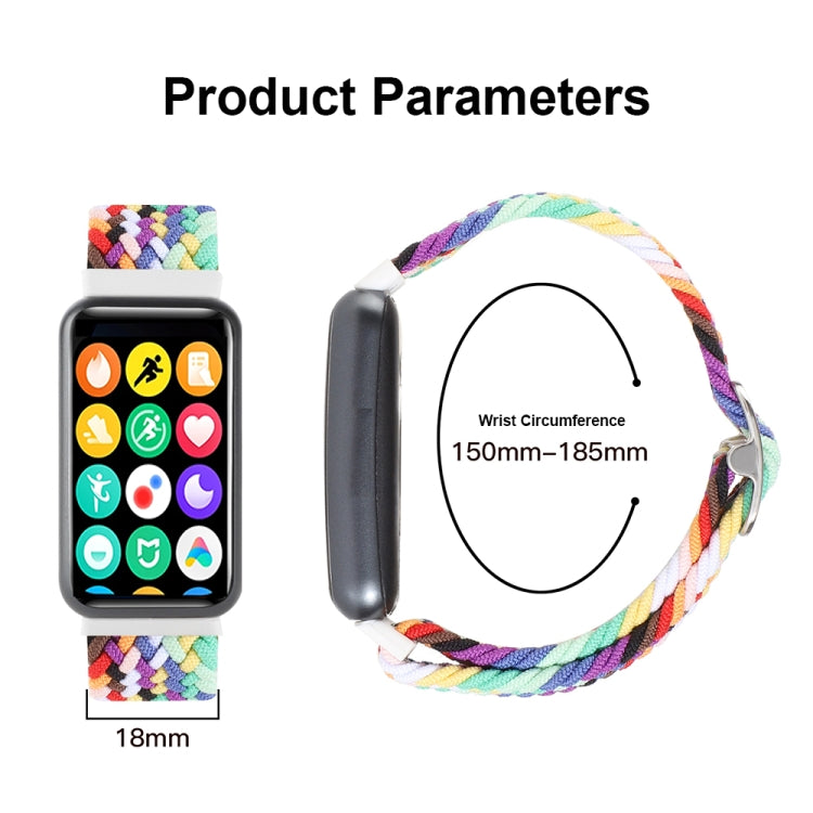 For Xiaomi Smart Band 9 Pro / 8 Pro 18mm Buckle Nylon Braided Watch Band(Wave Pattern Blue White) - Watch Bands by buy2fix | Online Shopping UK | buy2fix