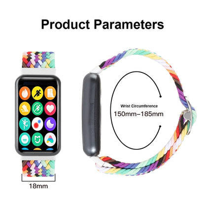 For Xiaomi Smart Band 9 Pro / 8 Pro 18mm Buckle Nylon Braided Watch Band(Wave Pattern Blue White) - Watch Bands by buy2fix | Online Shopping UK | buy2fix