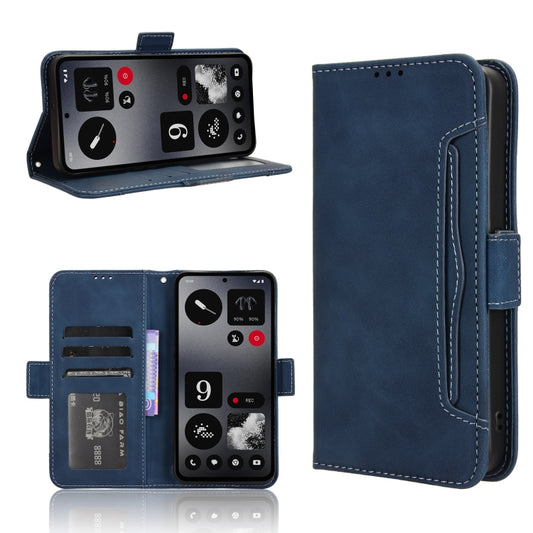 For Nothing CMF Phone 1 Skin Feel Calf Texture Card Slots Leather Phone Case(Blue) - Nothing Cases by buy2fix | Online Shopping UK | buy2fix