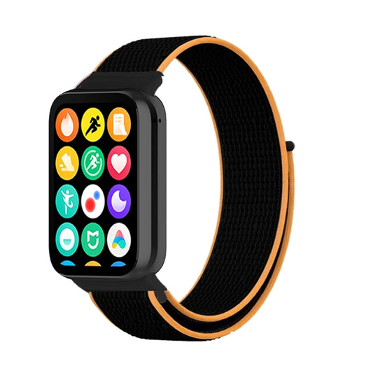 For Xiaomi Smart Band 9 Pro / 8 Pro Nylon Loop Watch Band(Black Orange) - Watch Bands by buy2fix | Online Shopping UK | buy2fix