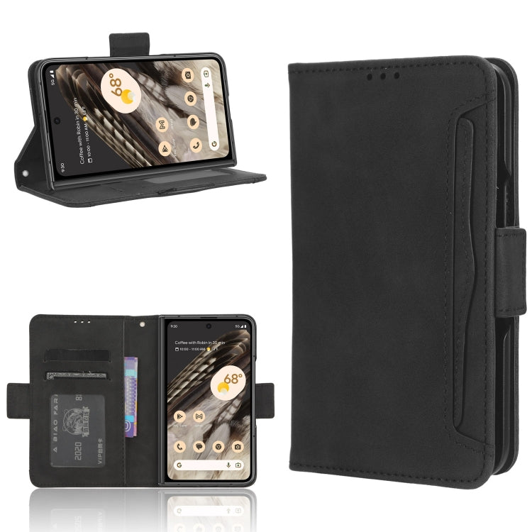 For Google Pixel Fold Skin Feel Calf Texture Card Slots Leather Phone Case(Black) by buy2fix