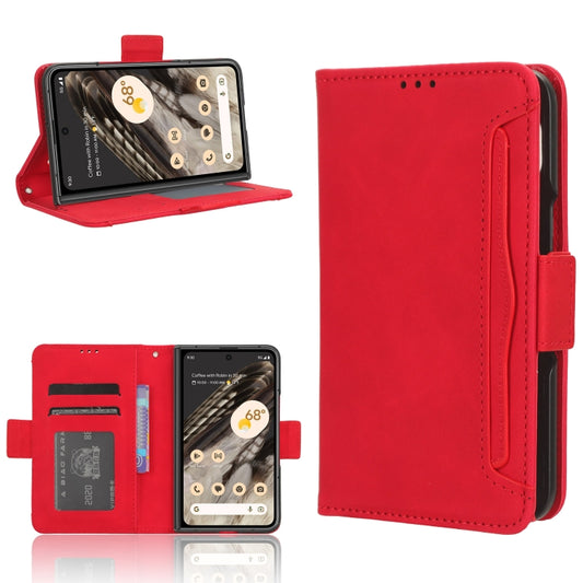 For Google Pixel Fold Skin Feel Calf Texture Card Slots Leather Phone Case(Red) by buy2fix
