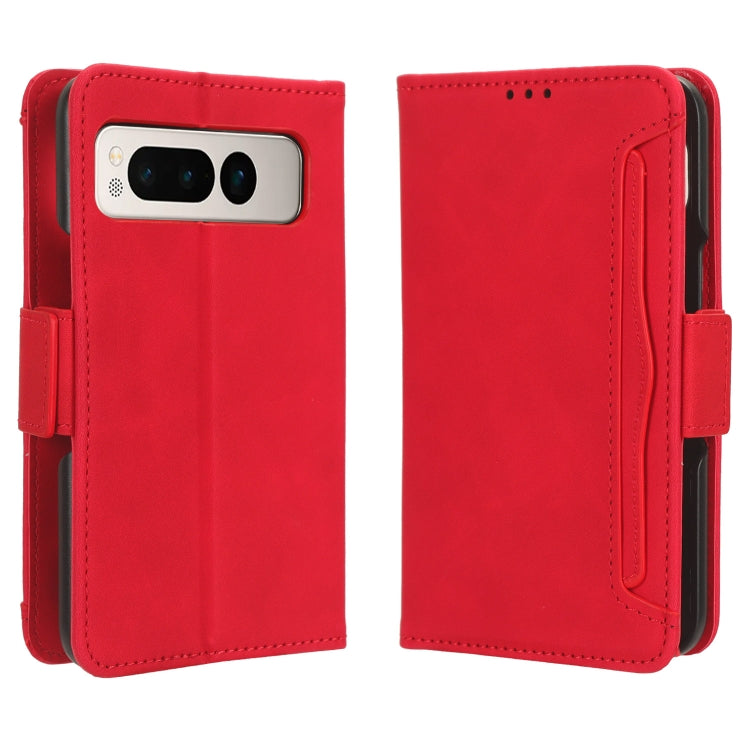 For Google Pixel Fold Skin Feel Calf Texture Card Slots Leather Phone Case(Red) by buy2fix