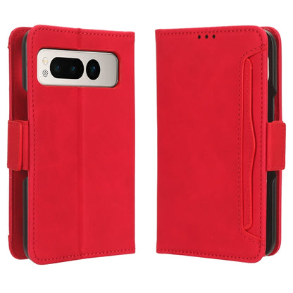 For Google Pixel Fold Skin Feel Calf Texture Card Slots Leather Phone Case(Red) by buy2fix