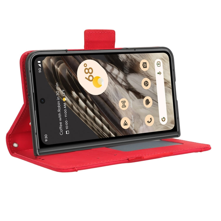 For Google Pixel Fold Skin Feel Calf Texture Card Slots Leather Phone Case(Red) by buy2fix