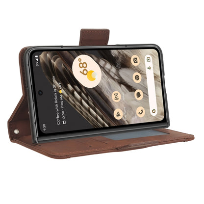 For Google Pixel Fold Skin Feel Calf Texture Card Slots Leather Phone Case(Brown) by buy2fix
